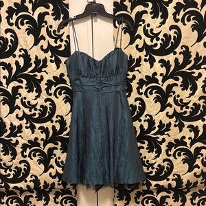 Le Chateau Blue Ruched Mini Sundress